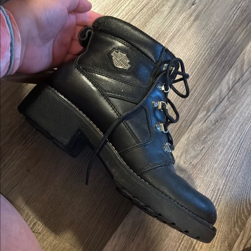 Harley-Davidson Black Leather Ankle Boots